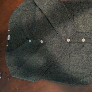 Premier international long sleeve green sweater with enlarged buttons size 2X